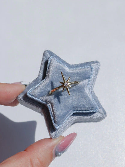925 Ayar Gümüş Kutup Yıldızı Yüzük – Zirkon Taşlı Ayarlanabilir North Star Yüzük